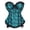 Sky Blue, variant on Womens Halloween Gothic Style Shapewear Corset Bustier Lace Pattern Bow Detail Waist Cincher Ruffle Trim Outfit