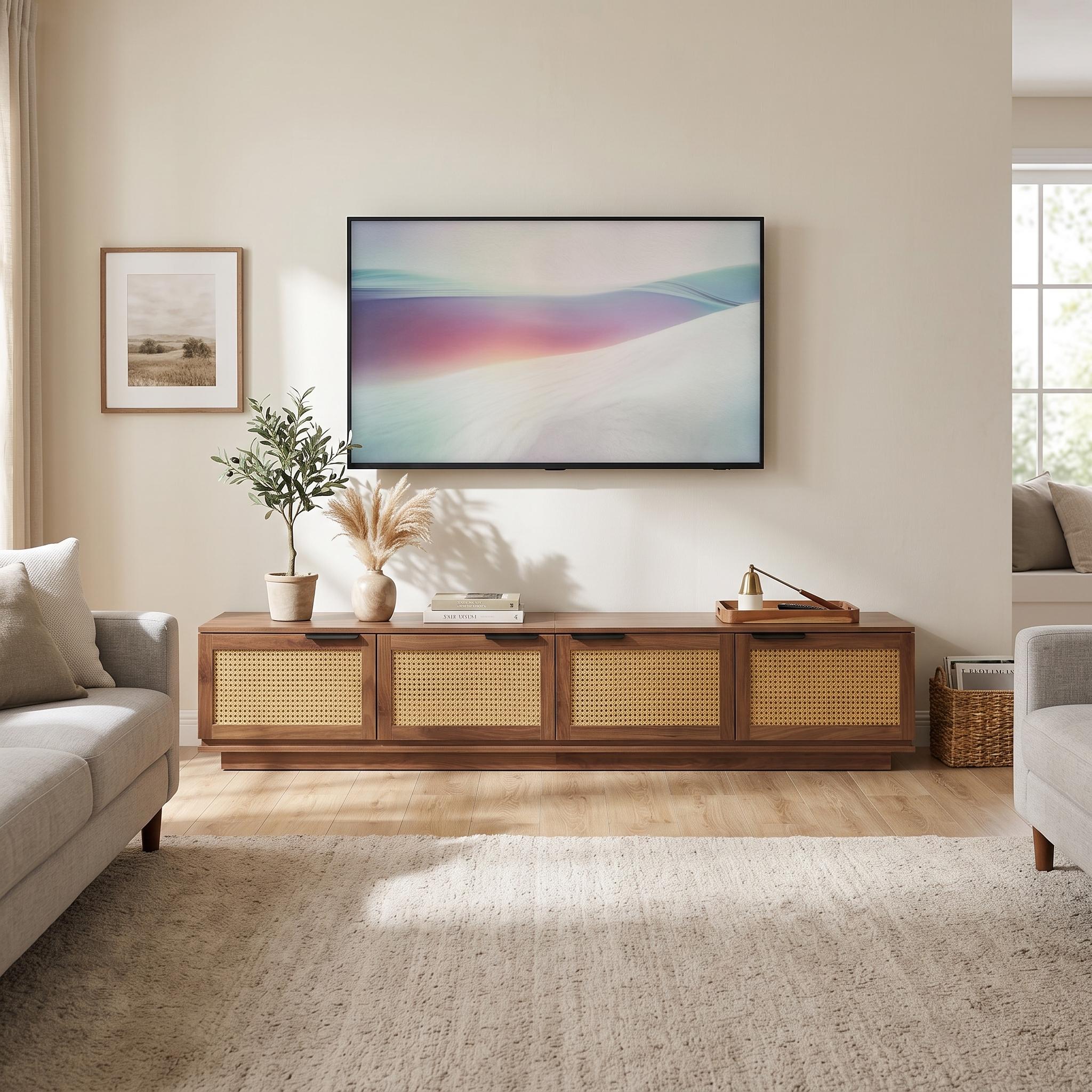 Homy Casa TV Media Console, Modern Entertainment Stand with Storage for Living Room