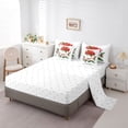 thumbnail image 5 of Manfei Christmas Bowtie Cake 7pcs Bedding Comforter Set,Happy Christmas Queen Bedding Sets,Red Berry Xmas Floral Queen Sheet Sets For Kids,Luxury Bedroom Decor, 5 of 8