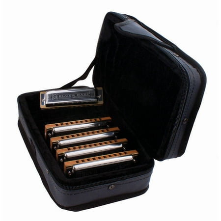 Hohner Case of Blues 5 Harmonica Bundle, Keys of G, A, C, D and