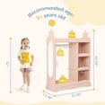 thumbnail image 4 of Curipeer Kids Dress up Storage with Mirror,Armoire Wardrobe Closet for Kids Room,Pink, 4 of 9