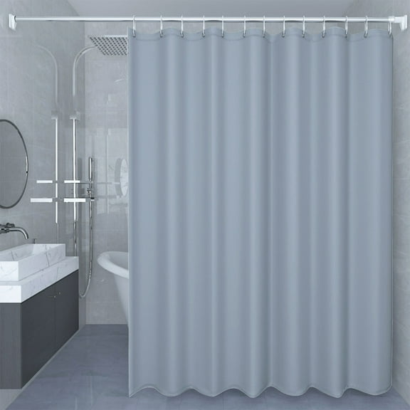 Elainilye Shower Curtain Waterproof, Solid Color Bathroom Partition, Easy Hanging No Drill Design for Tub Cover Privacy, Gray