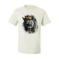 thumbnail image 2 of Wild Bobby, King Lion with Gold Crown Art, Animal Lover, Men Graphic Tee, White, 3X-Large, 2 of 4