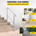 thumbnail image 2 of 3 Step Railing Stainless Steel Transitional Handrail for 1-3 Steps Adjustable Stair Rail Indoor/Outdoor 220lb Capacity with Installation Kit Porch-Friendly DIY, 2 of 6