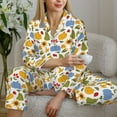 thumbnail image 6 of Balery Autumn Pumpkins Blooms Pattern Pajama Sets for Women Long Sleeve 2 Piece Sleepwear Loungewear Sets Soft PJ's with Pockets Long Sleeve Comfy Pj Sets-XX-Large, 6 of 7