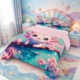 thumbnail image 2 of Manfei Cute Adorable Axolotl Full Size Comforter Sets,Ocean Amphibian Print Bedding Comforter Set,Pink Reversible,3 Pieces,1 Comforter and 2 Pillowcases, 2 of 7