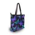 thumbnail image 6 of Womens Tote Bag Fashion Handbags Shoulder Bag Lightweight & Multi-Compartment Carryall Neon Blue-purple Green Butterfly M, 6 of 8