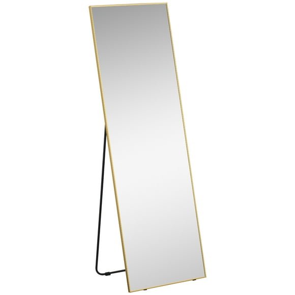 HOMCOM Miroir Pleine Longueur avec Support, Miroir au Sol en Alliage d'Aluminium