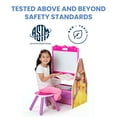 thumbnail image 5 of Disney Princess Deluxe Kids Art Table and Stool Set with Easel and Toy Organizer, Multicolor, 5 of 10