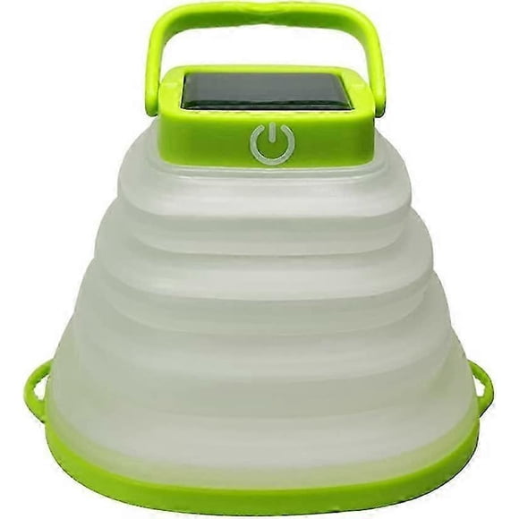 Camping Solar Lantern Foldable Led 3 Dimming Modes 2 In 1 Usb Rechargeable Camping Lamp For Camp Home Hiking Fishing Emergencies(green)