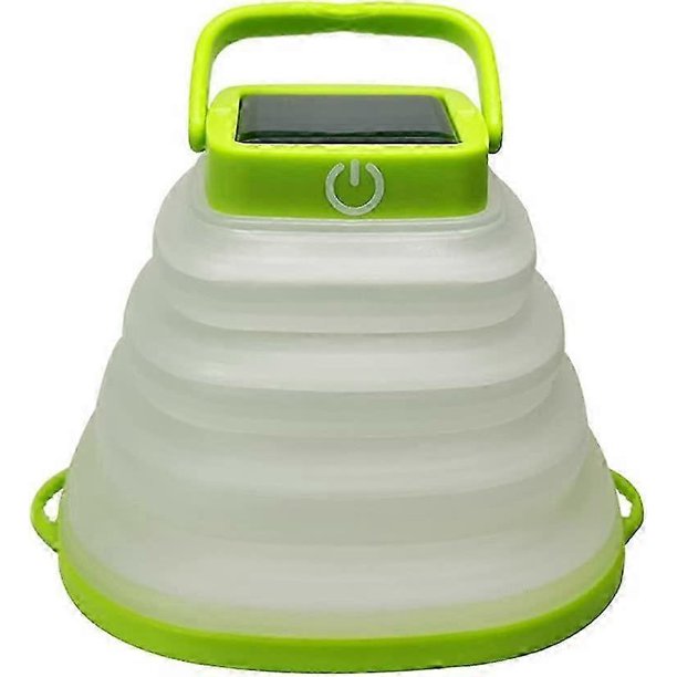 Camping Solar Lantern Foldable Led 3 Dimming Modes 2 In 1 Usb Rechargeable Camping Lamp For Camp Home Hiking Fishing Emergencies(green)