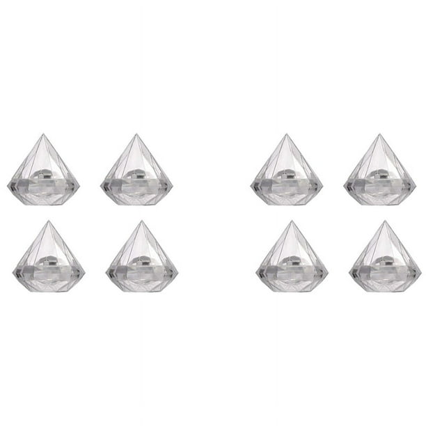 24 Piezas Caja de Dulces con Forma de Diamante Transparente Cajas de Regalo de Boda Caja de Fiesta Contenedor