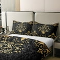 thumbnail image 3 of Manfei Gold Baroque Damask 100% Cotton Duvet Cover Twin Size, Hippie Flower Floral Comforter Cover, Vintage Victorian Bed Cover, Breathable Bedroom Decorative, Reversible 2 Pieces, 3 of 9