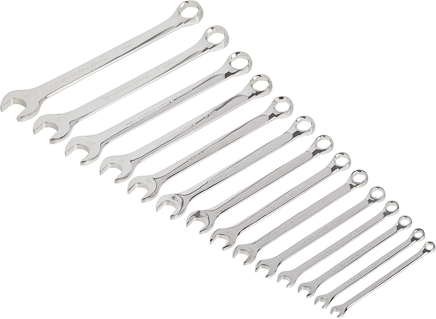 Fully Polished Metric Combination Wrench Set