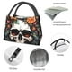 thumbnail image 4 of Fotbe Flower Horn Skull Bolsa Térmica Portátil con Estampado, Bolsa de Entrega de Alimentos Aislada, Bolsa Reutilizable de Gran Capacidad para Comidas y Supermercado, 4 of 6