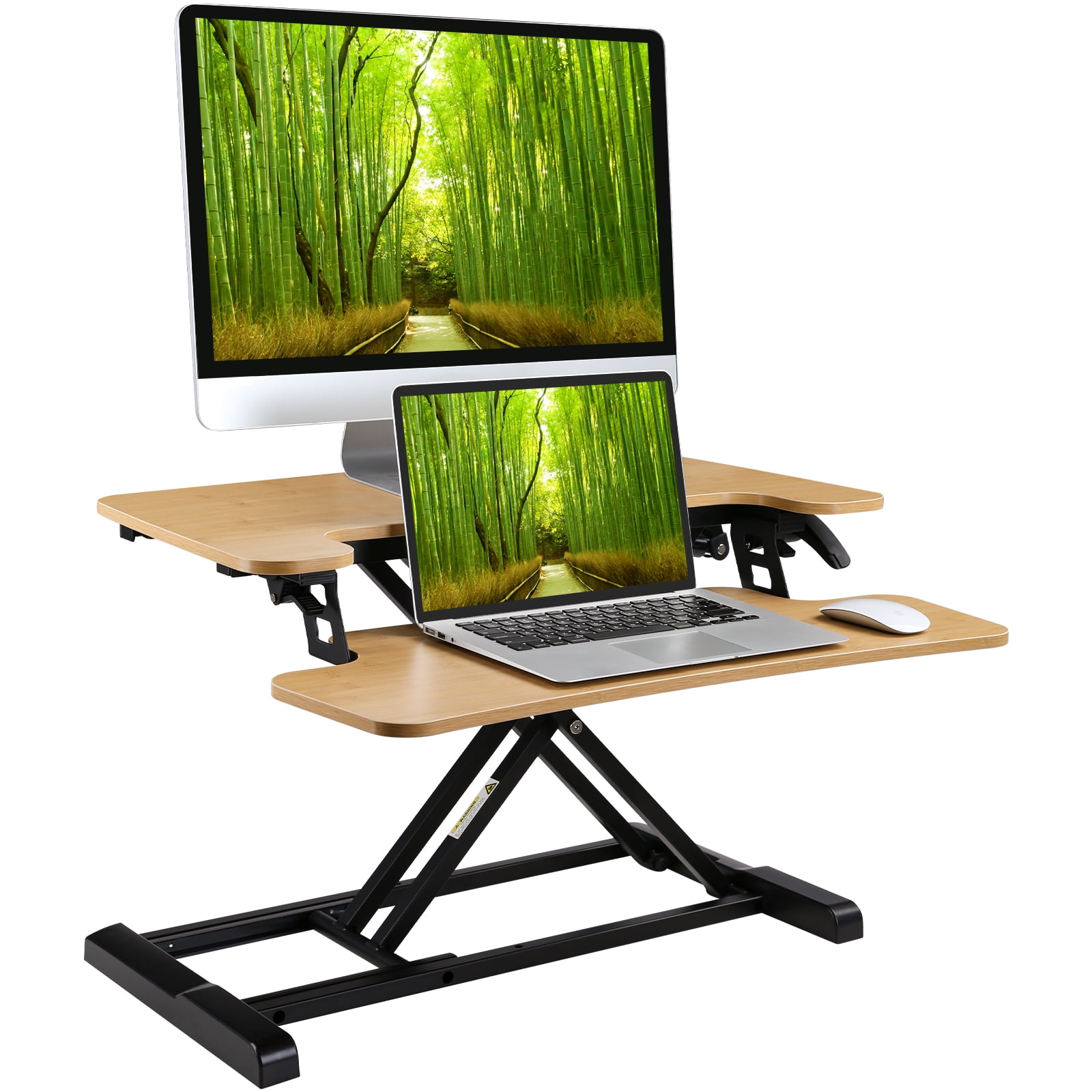 FlexiSpot Home Office Height Adjustable Standing Desk Converter Bamboo