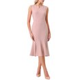 thumbnail image 1 of Vestido sin mangas para mujer INSPIRE CHIC, elegante, con escote en V, vestido de cola de pez, color rosa, talla S, 1 of 1