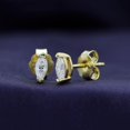thumbnail image 4 of 18k Yellow Gold Plated Sterling Silver Post Moissanite Stud Earrings for Women | 5MM X 2.5MM Marquise Shape Solitaire Moissanite Small Stud Earrings | Cartilage Earring | Piercing Jewelry, 4 of 6