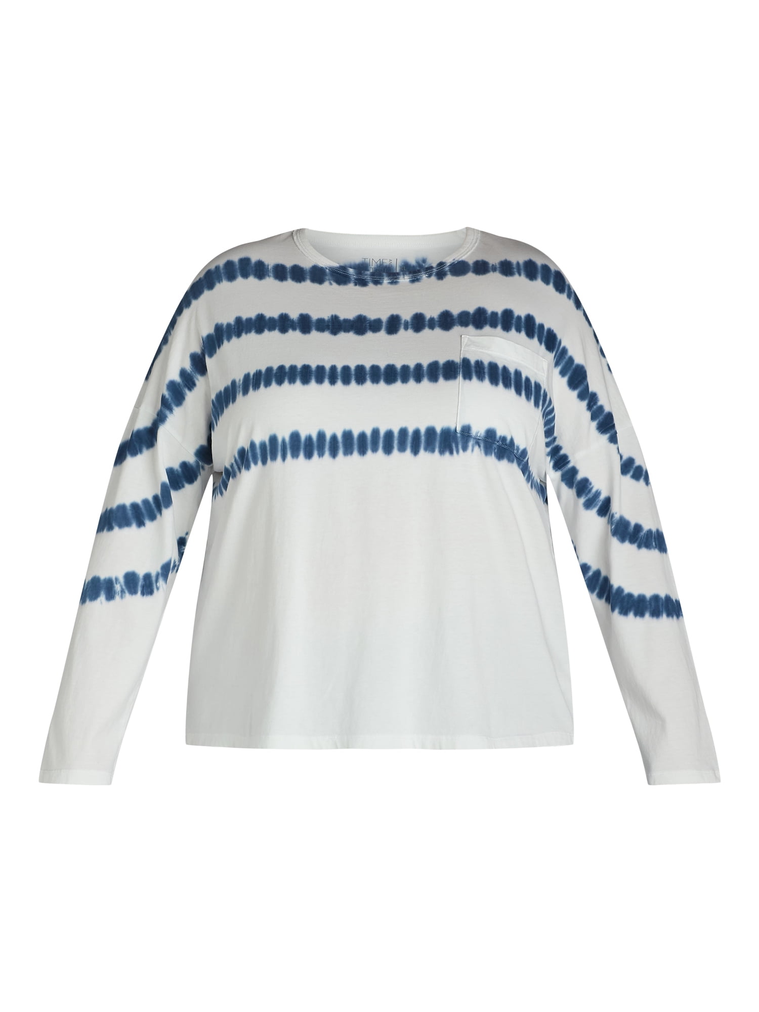 Time and Tru Women's Oversized Tie Dye T-Shirt with Long Sleeves, Sizes XS-XXXL