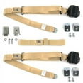 thumbnail image 1 of Chevy FS Blazer 1973-1991 Standard 3 Point Tan Retractable Bench Seat Belt Kit with Bracketry - 3 Belts, 1 of 1