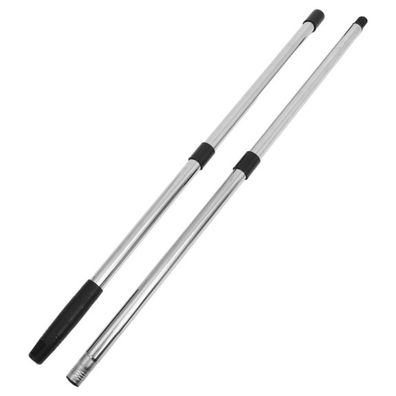 Extendable Stainless Steel Mop Rod 4 Section Telescopic Handle for Home Cleaning Compatible with Various Mop Heads Black 1 Set