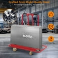 thumbnail image 5 of 2024 New Heavy Duty Drywall Cart, 1600lbs Load Capacity, Protective Sloping Angle and Handrail, 1600lbs Load Capacity, Four Smooth Running Casters for Garage, Home, Warehouse, 5 of 9
