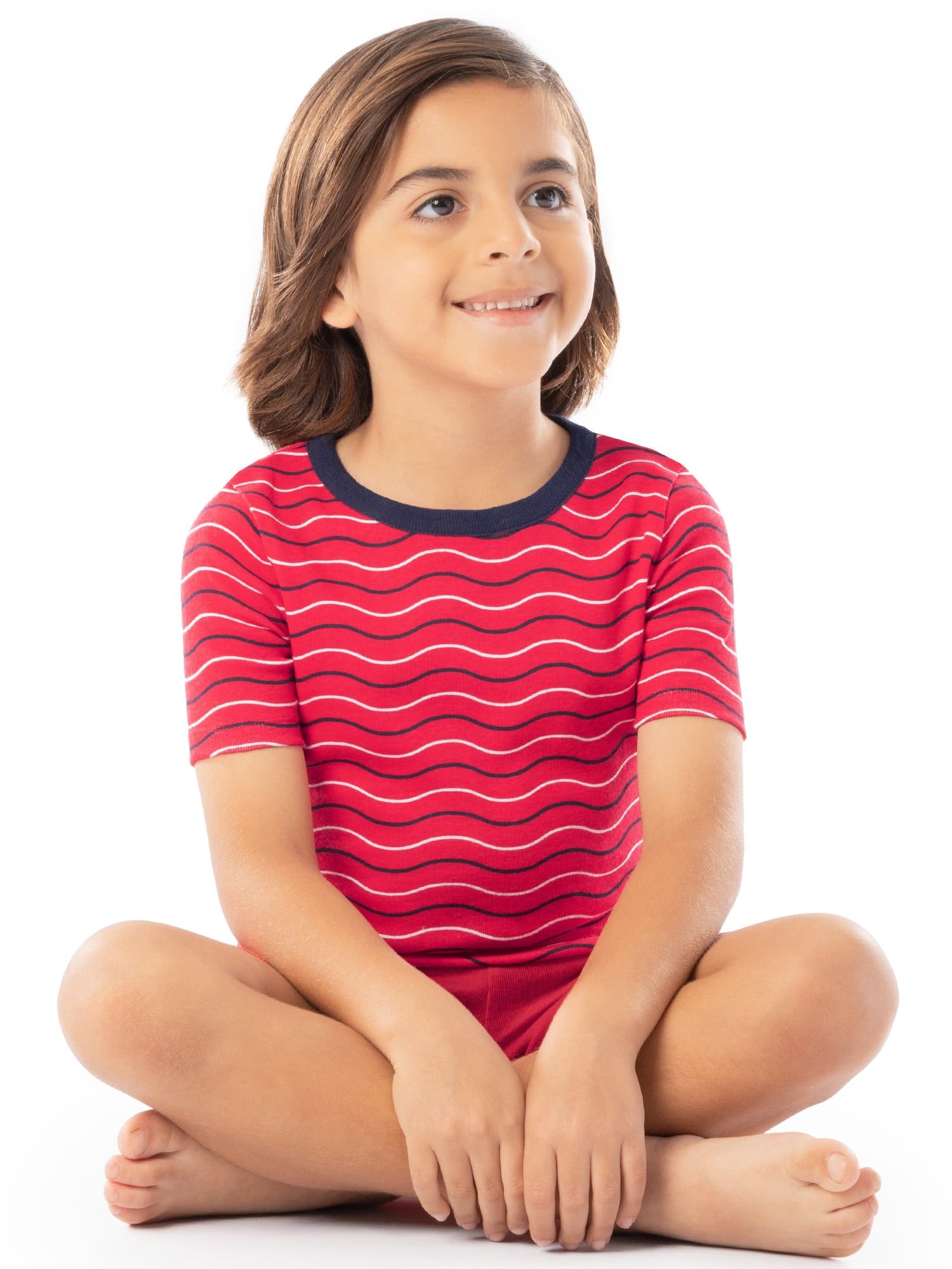 Fruit of the Loom Boy's Energize Snug Fit Pajama Sleep Sets, 4-Piece, Sizes 4-12