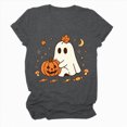 thumbnail image 6 of NOLDARES Halloween Teacher Shirts for Women Cute Ghost with Coffee Shirt Funny Spooky Tee Halloween Party Short Sleeve Tops(Dark Gray,XXXL), 6 of 7