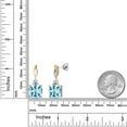 thumbnail image 6 of Gem Stone King 925 Silver and 10K Yellow Gold Sky Blue Topaz and White Moissanite Earrings for Women | 18.16 Cttw | Gemstone November Birthstone | Cushion 12MM, 6 of 6