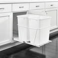 thumbnail image 2 of Rev-A-Shelf Double Pullout 35 qt. Trash Can for Kitchen, White, RV-18PB-1, 2 of 7
