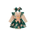 thumbnail image 2 of Elippeo Baby Girls 2Pcs Christmas Outfits Long Sleeve Santa/Gingerbread Romper Dress + Headband Set Newborn Clothes 3 6 9 12 18 Months, 2 of 9