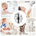 thumbnail image 3 of 18-stage shower filter for hard water, universal chrome shower head filter for removing chlorine, heavy metals, fluorides, tool-free installation, ensures healthy skin and hair, 3 of 4