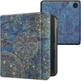 thumbnail image 1 of Étui Compatible avec Kobo Libra Color Case - Couverture de Liseuse - Mandalas Dorés Jaune/bleu Foncé, 1 of 4