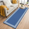 thumbnail image 2 of Dark Blue Greek Key Large Area Rugs for Bedroom Living Room, Soft Non Slip Carpet Bedside Rug, Geometric Greece Ancient Farmhouse Geo Rectangular Floor Cover Kitchen Accent Rug 2'x6' for Office, 2 of 9