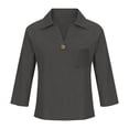 thumbnail image 3 of Pxiakgy Button Down Shirts for Women 3/4 Sleeve Cotton Linen Tops Work Blouses Loose Fit Blouses 2026 Vacation Fashion Clothes Gauze Shirts Bohemian Tops Henley Tops Blouses Summer Tee Shirts 5XL, 3 of 9