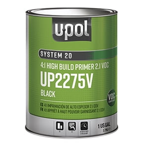 U Pol Products 2275V High VOC National Rule High Build Primer, 1 gal Tin, Black, 4:1 Mixing