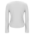 thumbnail image 5 of Posijego Women's Spring Long Sleeve Shirts Trendy Going out Tops Cute Flare Sleeve Tight Slim Crop T-Shirts, 5 of 7
