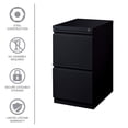 thumbnail image 3 of Hirsh 20-in Deep Metal Mobile Pedestal 2-Drawer File/File. Full Width Pull Black, 3 of 15
