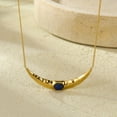 thumbnail image 5 of NICKSUN 18K Gold Plated Hammered Crescent Moon Necklace - Stainless Steel with Natural Stone Cabochons, Tarnish-Free Vintage Boho Choker for Women, 5 of 6