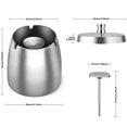 thumbnail image 3 of 2x Cenicero De Acero Inoxidable Con Tapa Cenicero Pesado Base Antideslizante De Viento Tormenta Compatible Con Exterior E Interior S, 3 of 5