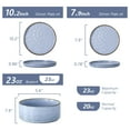 thumbnail image 5 of Vesteel Dinnerware Sets, 12-Piece Stoneware Plates and Bowls Set, Dishes Set for 4, Elegant Ceramic Dinnerware for Home Restaurant - Uranus Blue, 5 of 9