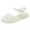 White, variant on Wolcakyue Toddler Sandles Girls Jelly Sandals Rubber Sole Closed Toe Princess Flat Flower Summer Shoes,Blue 13