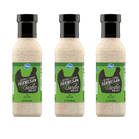 Naturally Flavored Parmesan Garlic Wing Sauce, No High Fructose Corn Syrup, 3 Pack, 12 Fl Oz