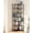 Black, variant on 7-Tier Industrial Corner Bookcase, Wood & Metal Freestanding Storage Shelf with X-Frame and Adjustable Feet-Brown