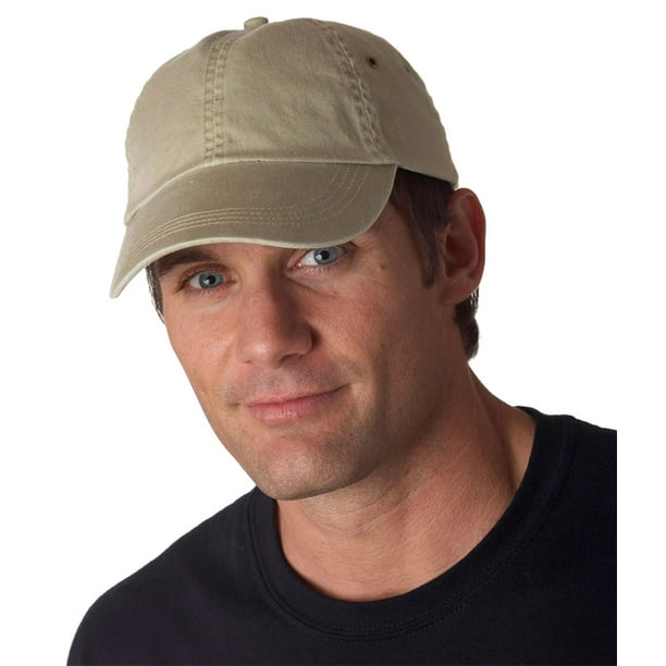 Anvil Solid Low Profile 6 Panel Unconstructed Twill Cap, Khaki, One ...