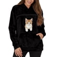 thumbnail image 2 of FUZHIQ Women's Fuzzy Pet Pouch Hoodie Cat Dog Carrier Sweatshirt Round Zipper Opening Kangaroo Pocket Plush Hooded Pullover for Small Pets, 2 of 8