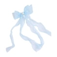 thumbnail image 2 of Lace Bow Curtain Tiebacks, Silky Ribbon Bowknot Curtain Holdbacks for Sheer Curtains, Decorative Curtain Accessories for Bedroom Living Room Wedding Decor (2 Pack, Blue), 2 of 7