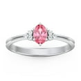 thumbnail image 2 of Birthstone Oval Ring with Shoulder Accents - Pink Tourmaline (October), 2 of 5