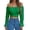 A-Green328, variant on Women's Off Shoulder Blouses Long Sleeve Ruched Crop Tops With Cross Wrap Hem Party & Daily Wear Ladies Trendy Tops