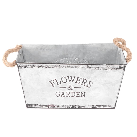 TABLETREANDS Plant Bucket De Hierro Con Asa Para De Almacenaje Y